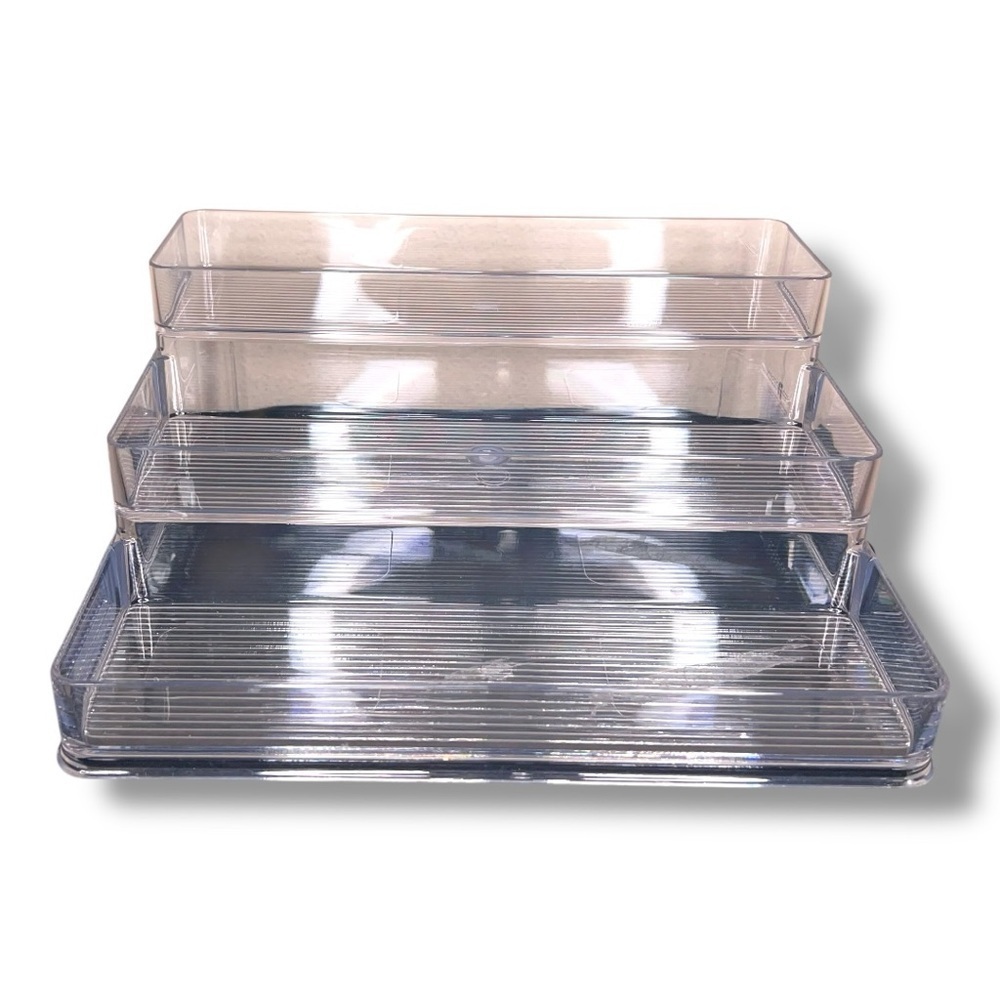Clear Acrylic Three Level Organizer Makeup Paint Art Crafts Made In USA
